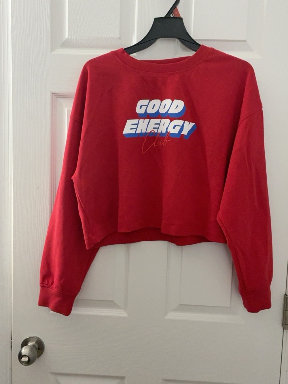 Old Navy Cropped Good Energy Sweatshirt - Red